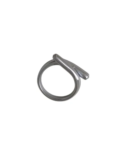 Anillo líneas plateado izquierdo