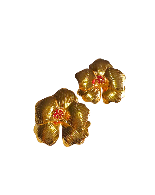 ARETES FLOR ROJA